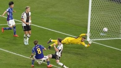 Pemain Jepang Ritsu Doan Mencetak Gol Di Gawang Jerman Pada Pertandingan Grup E Rabu (23/11/22) | Foto: AP