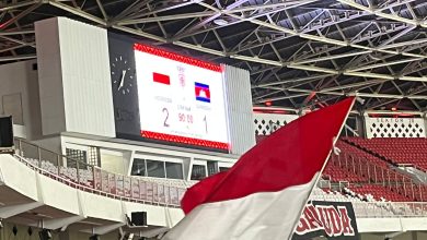 Tampilan Skor Akhir Indonesia 2-1 Kamboja di GBK | Foto: Balsamus Pieter Dwiwasa