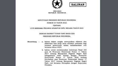 Keputusan Presiden Tentang Cuti Bersama 2023 | Foto: Tangkapan Layar