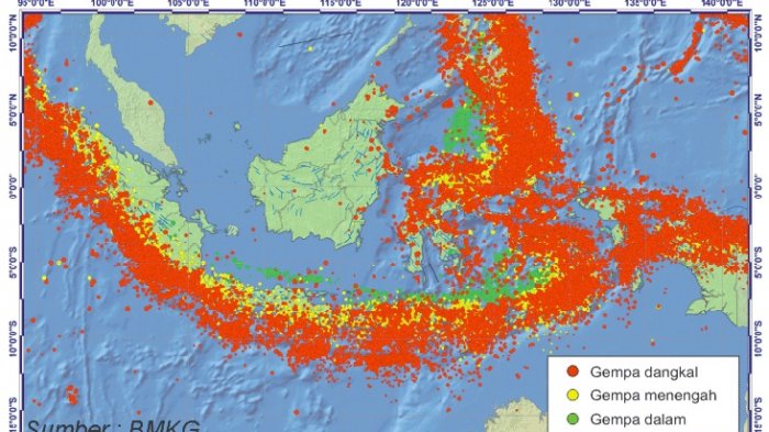 Sebaran Gempa Di Indonesia | Foto: Buku Pelajaran Geografi - Erlangga