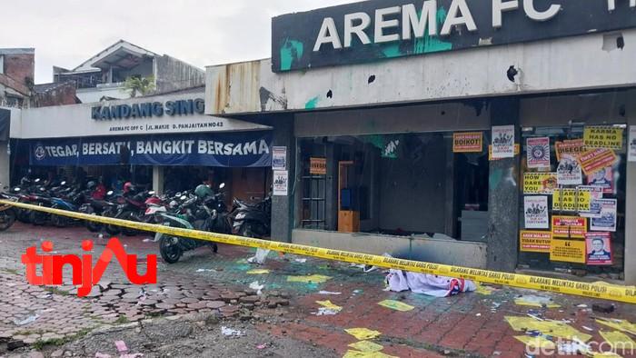 Kondisi Kantor Arema pasca penyerangan Minggu | Foto: Istimewa