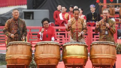 Presiden Joko Widodo dalam acara Tahun Baru Imlek di Lapangan Banteng