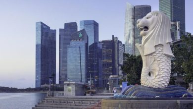 Patung Merlion lambang negara Singapura, yang menjadi wisman terbanyak ke Indonesia tahun 2022