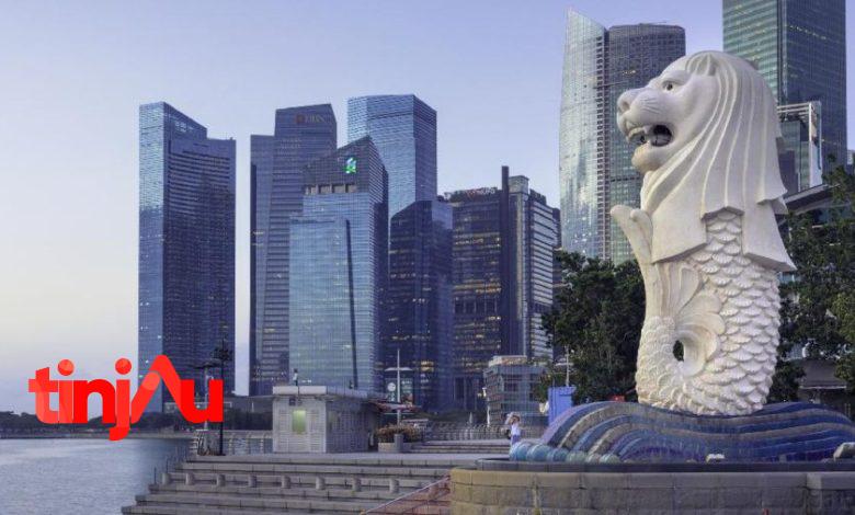 Patung Merlion lambang negara Singapura, yang menjadi wisman terbanyak ke Indonesia tahun 2022