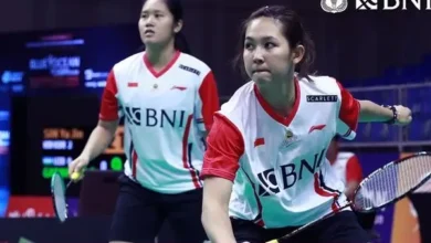 Pemain Ganda Putri Indonesia Lanny-Ribka dalam Badminton Asia Mixed Team