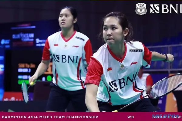 Pemain Ganda Putri Indonesia Lanny-Ribka dalam Badminton Asia Mixed Team