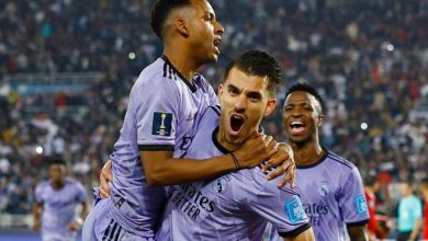 Pemain Real Madrid melakukan Selebrasi
