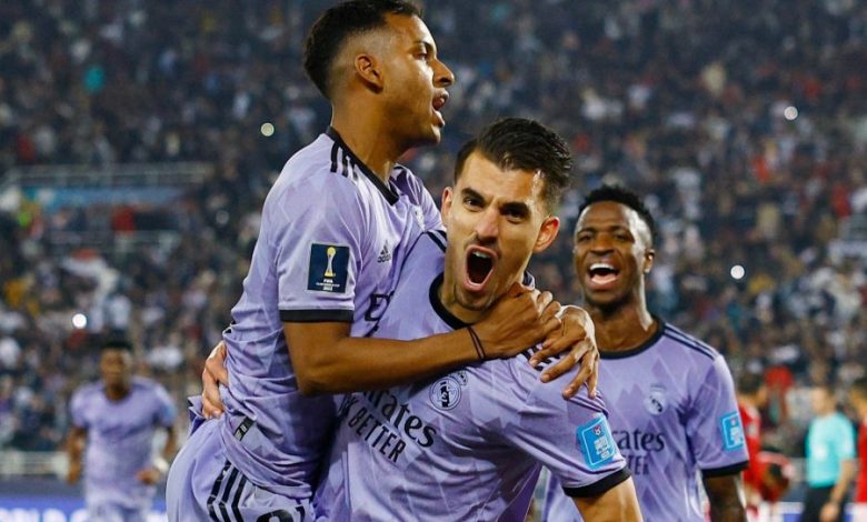 Pemain Real Madrid melakukan Selebrasi